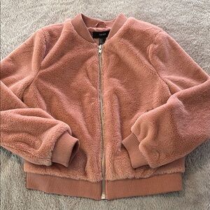 Forever 21 Pink Fleece Bomber Jacket